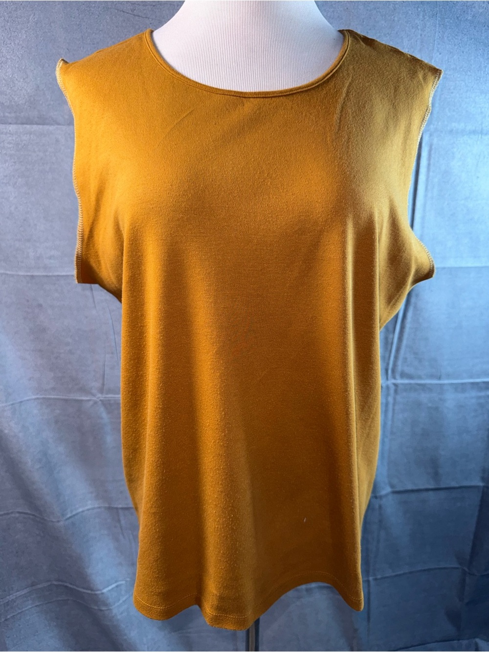 1562-Alfred Dunner Mustard Yellow Sleeveless Tank Top
